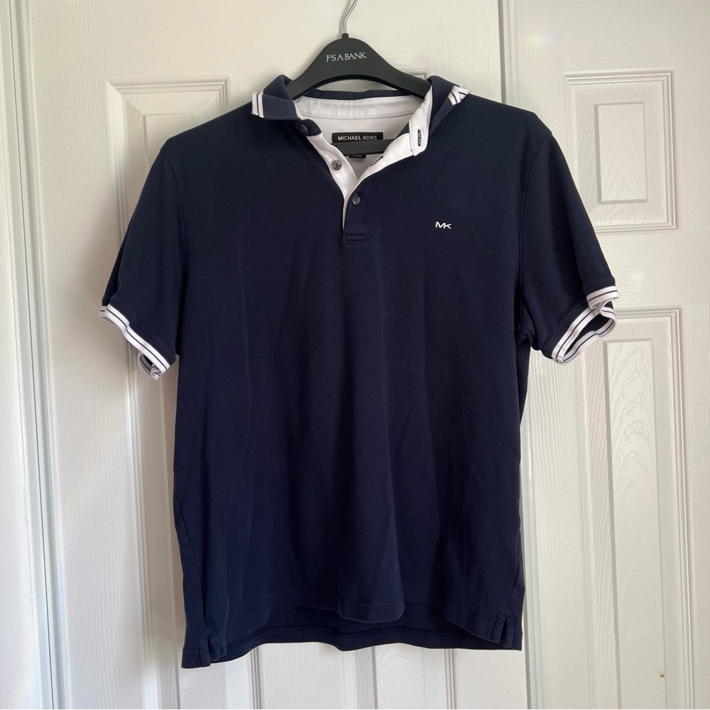 Michael Kors Dark Blue Polo with White Accents